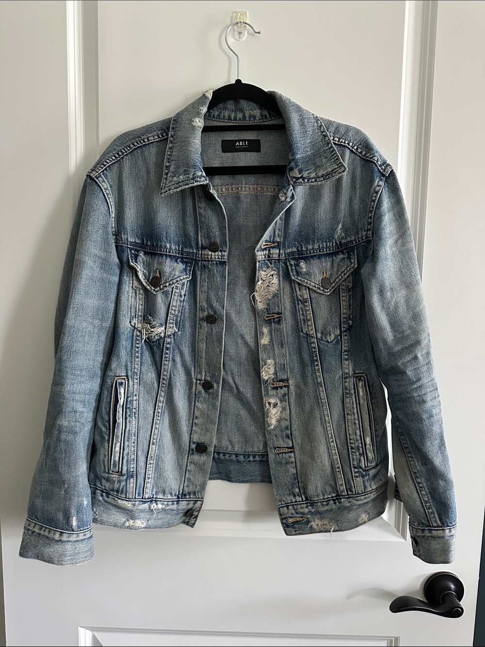 Able Light Blue Distressed Denim Jacket